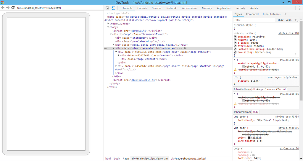 Solved V2 White Screen In Apk Questions Framework7 Forum
